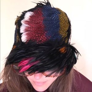 Vintage Colorful Feathered Hat